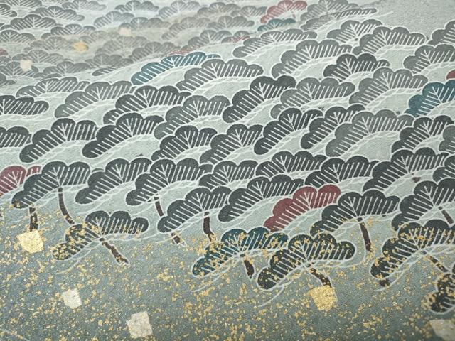 平和屋着物●訪問着　松　箔散らし　金銀彩　正絹　逸品　CABH9836ut