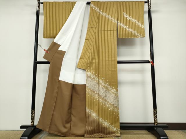 平和屋着物●訪問着　舞梅文　暈し染め　金銀彩　正絹　逸品　CABH9838ut