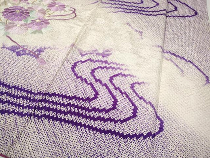 平和屋着物●豪華振袖　駒刺繍　絞り　流線扇面花文　暈し染め　金銀糸　やまと誂製　正絹　逸品　CABH9843ut