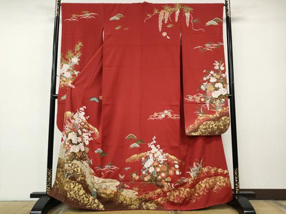 平和屋着物●豪華振袖　花車文　金彩　正絹　逸品　CABH9845ut