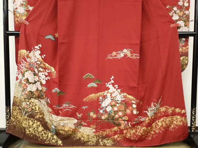 平和屋着物●豪華振袖　花車文　金彩　正絹　逸品　CABH9845ut