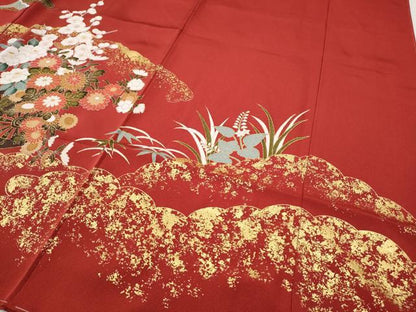 平和屋着物●豪華振袖　花車文　金彩　正絹　逸品　CABH9845ut