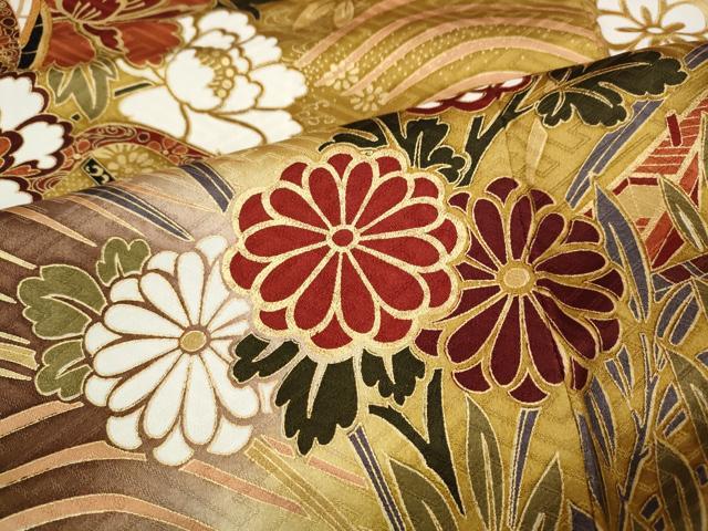平和屋着物●豪華振袖　駒刺繍　御所車花文　暈し染め　金彩　鈴乃屋扱い　正絹　逸品　CABH9846ut