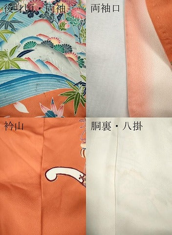 平和屋着物●豪華振袖　鳳凰風景草花文　金彩　正絹　逸品　CABH9847ut