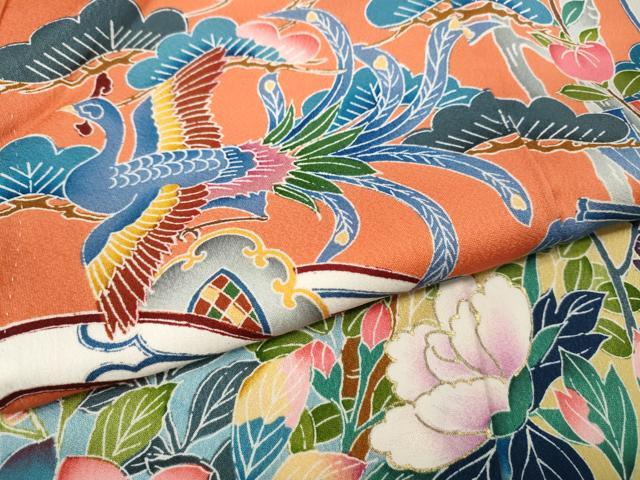 平和屋着物●豪華振袖　鳳凰風景草花文　金彩　正絹　逸品　CABH9847ut