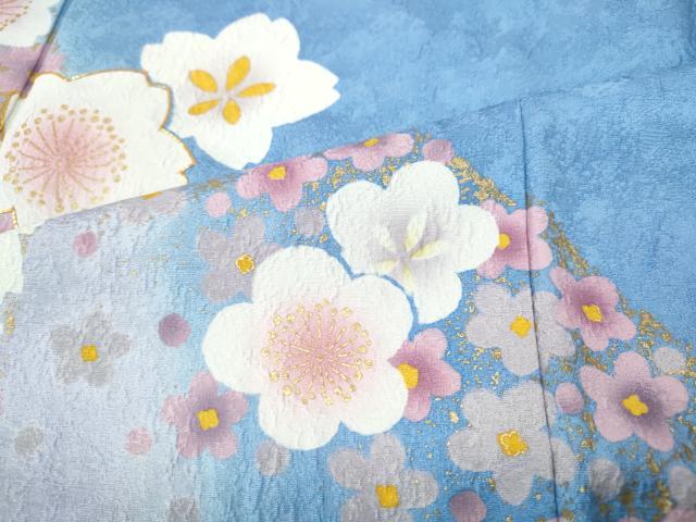 平和屋着物●豪華振袖・長襦袢セット　駒刺繍　舞花文　暈し染め　金彩　京都きもの友禅扱い　正絹　逸品　CABH9848ut