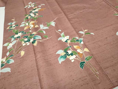 平和屋着物●訪問着　友禅　白山紬　枝花文　正絹　逸品　CABH9850ut