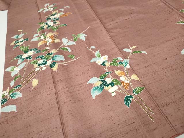 平和屋着物●訪問着　友禅　白山紬　枝花文　正絹　逸品　CABH9850ut