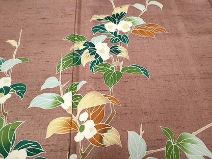 平和屋着物●訪問着　友禅　白山紬　枝花文　正絹　逸品　CABH9850ut