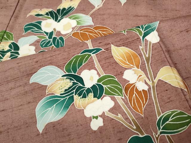 平和屋着物●訪問着　友禅　白山紬　枝花文　正絹　逸品　CABH9850ut