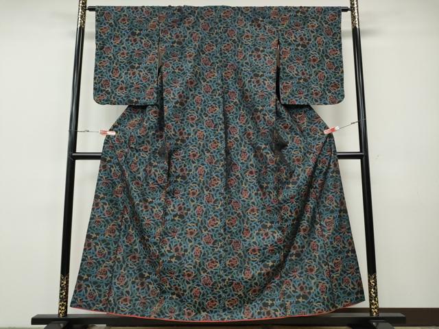 平和屋着物●本場大島紬　舞花文　正絹　逸品　CABH9855ut