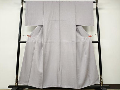 平和屋着物●上質な色無地　舞花地紋　白藤色　正絹　逸品　CABH9857ut