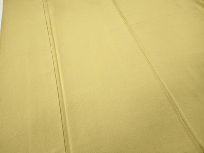 平和屋着物●上質な色無地　淡黄色　ロング丈　正絹　逸品　CABH9864ut