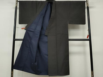 平和屋着物●男性　紬　紅消鼠色　正絹　逸品　CABH9871ut