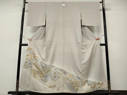 平和屋着物●豪華色留袖　駒刺繍　切嵌正倉院花文　金彩　正絹　逸品　CABH9873ut