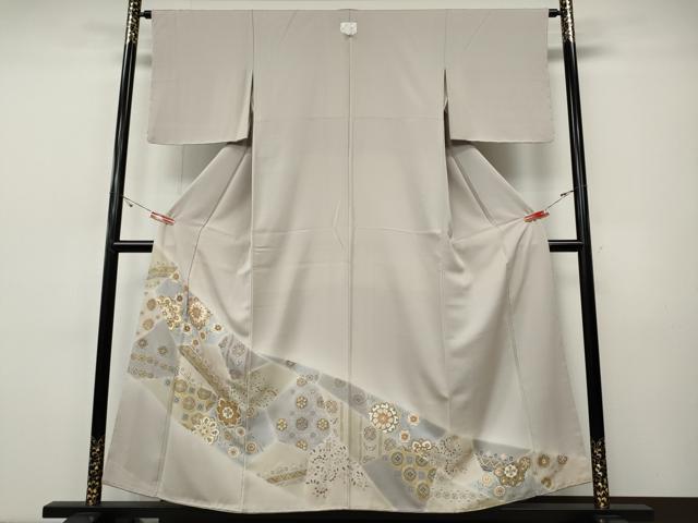 平和屋着物●豪華色留袖　駒刺繍　切嵌正倉院花文　金彩　正絹　逸品　CABH9873ut