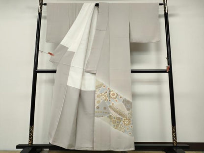 平和屋着物●豪華色留袖　駒刺繍　切嵌正倉院花文　金彩　正絹　逸品　CABH9873ut