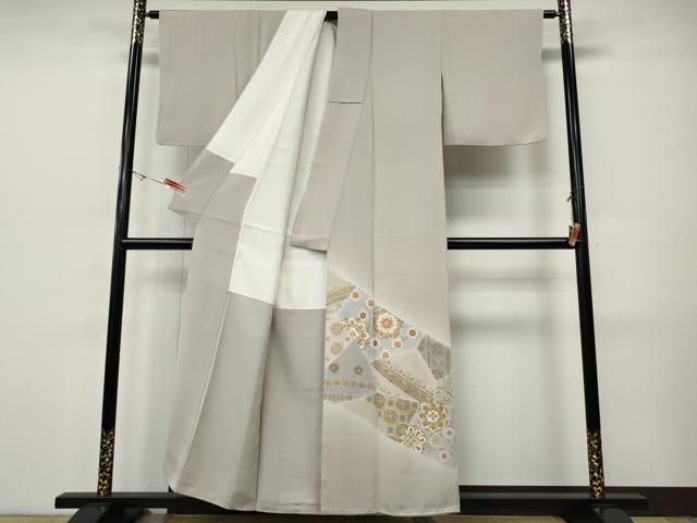平和屋着物●豪華色留袖　駒刺繍　切嵌正倉院花文　金彩　正絹　逸品　CABH9873ut