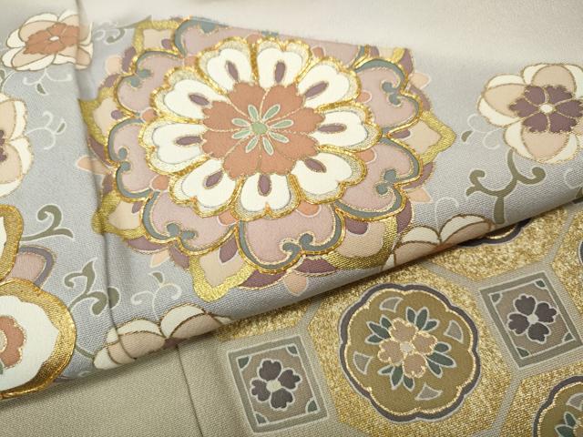 平和屋着物●豪華色留袖　駒刺繍　切嵌正倉院花文　金彩　正絹　逸品　CABH9873ut