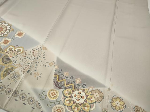 平和屋着物●豪華色留袖　駒刺繍　切嵌正倉院花文　金彩　正絹　逸品　CABH9873ut