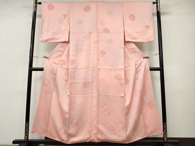 平和屋着物●上質な小紋　地紋起こし　絵皿陶器花文　正絹　逸品　CABH9877ut