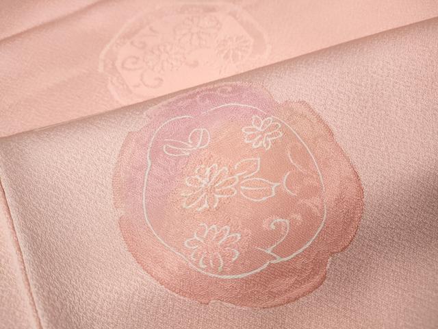 平和屋着物●上質な小紋　地紋起こし　絵皿陶器花文　正絹　逸品　CABH9877ut