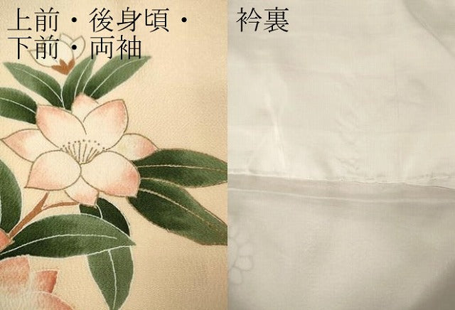 平和屋着物●訪問着　枝花文　暈し染め　鬼しぼ縮緬　正絹　逸品　CABH9880ut