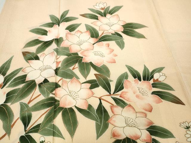 平和屋着物●訪問着　枝花文　暈し染め　鬼しぼ縮緬　正絹　逸品　CABH9880ut