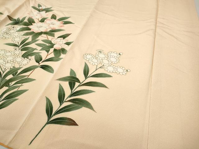 平和屋着物●訪問着　枝花文　暈し染め　鬼しぼ縮緬　正絹　逸品　CABH9880ut