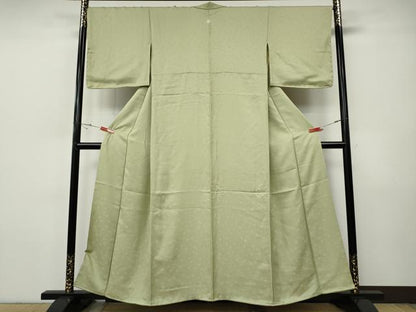 平和屋着物●上質な色無地　菊唐草地紋　蒸栗色　正絹　逸品　CABH9882ut