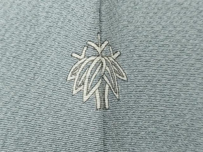 平和屋着物●染色作家　斉藤三才　色無地　灰青色　正絹　逸品　CABH9883ut