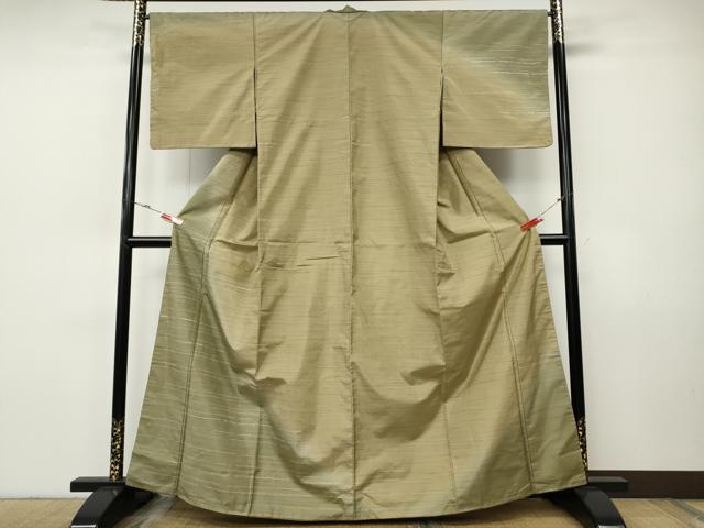 平和屋着物●本場縞大島紬　訪問着　刺繍　横段霞文　正絹　逸品　CABH9886ut