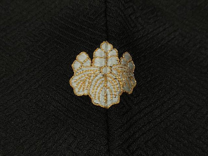 平和屋着物●訪問着　総刺繍　宝尽くし文　黒地　金糸　正絹　逸品　CABH9887ut