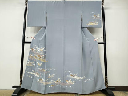 平和屋着物●訪問着　エ霞扇面花文　正絹　逸品　CABH9888ut