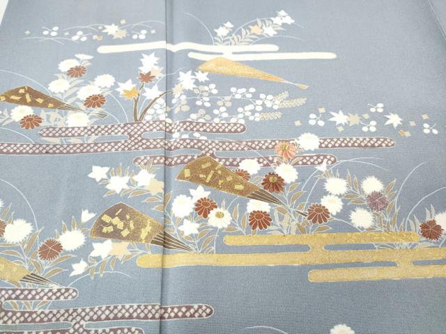 平和屋着物●訪問着　エ霞扇面花文　正絹　逸品　CABH9888ut