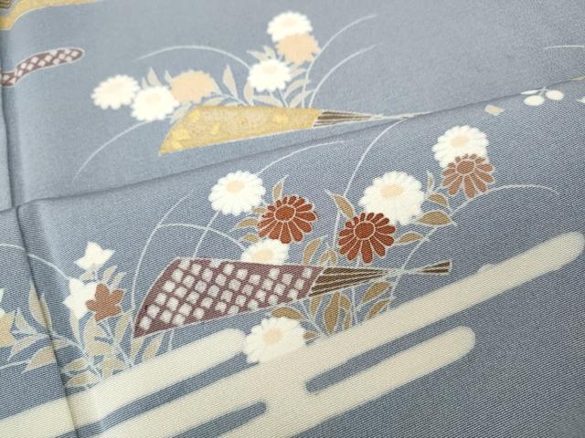 平和屋着物●訪問着　エ霞扇面花文　正絹　逸品　CABH9888ut