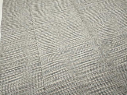 平和屋着物▽上質な紬　単衣　横段文　正絹　逸品　CABH9890ut