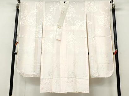 平和屋着物●振袖用長襦袢　無双仕立て　辻が花地紋　半衿刺繍　正絹　逸品　CABH9891ut