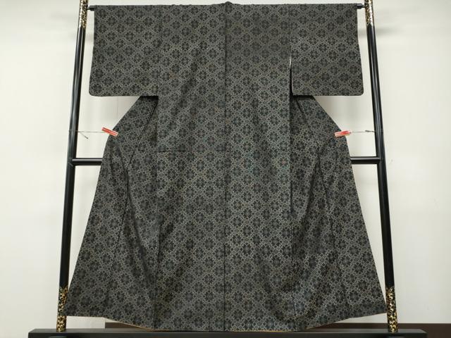 平和屋着物●上質な紬　花菱文　正絹　逸品　CABH9892ut