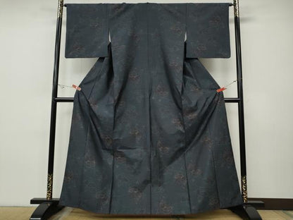 平和屋着物●本場大島紬　舞花文　正絹　逸品　CABH9893ut