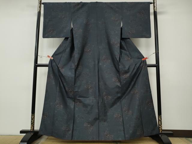 平和屋着物●本場大島紬　舞花文　正絹　逸品　CABH9893ut