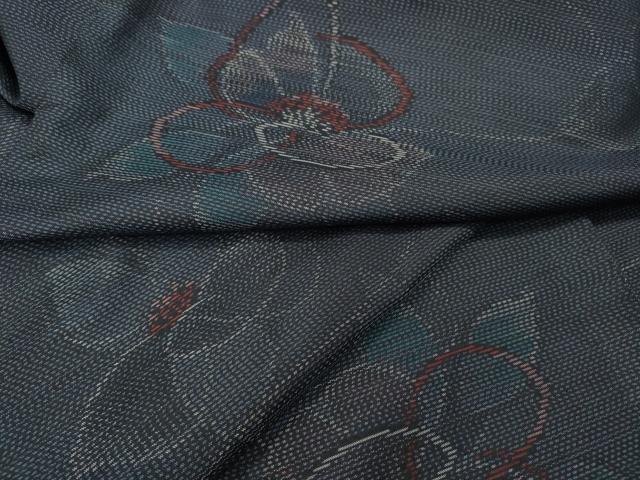 平和屋着物●本場大島紬　舞花文　正絹　逸品　CABH9893ut