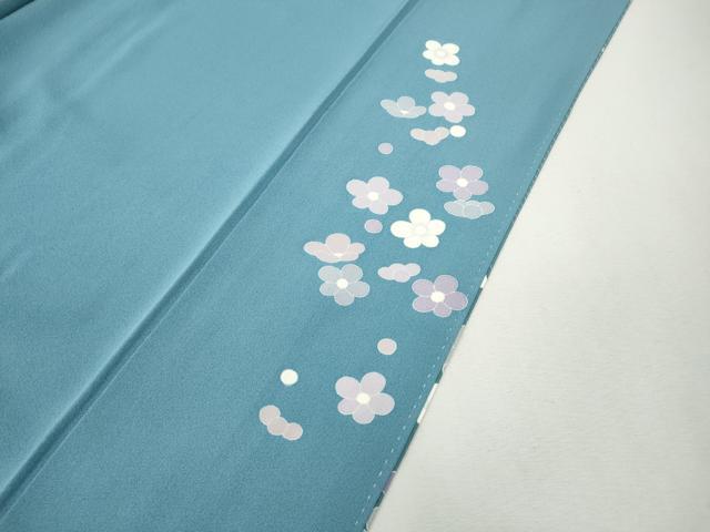平和屋着物●訪問着　友禅　草花文　たたき染め　正絹　逸品　CABH9894ut