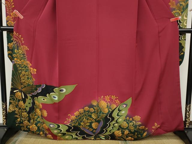 平和屋着物●豪華振袖　花蝶文　暈し染め　金彩　正絹　逸品　CABH9896ut