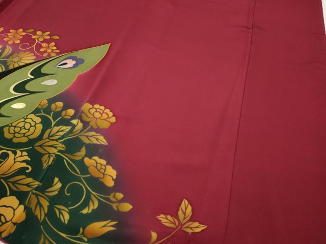 平和屋着物●豪華振袖　花蝶文　暈し染め　金彩　正絹　逸品　CABH9896ut