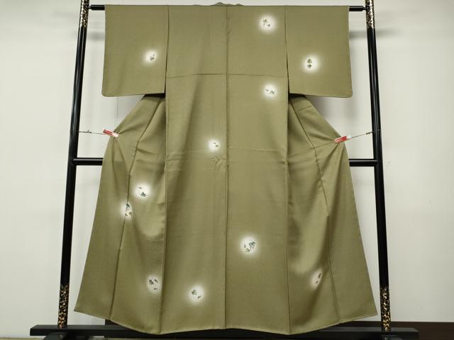 平和屋着物●訪問着　葡萄蔦の葉文　蛍暈し　正絹　逸品　CABH9897ut