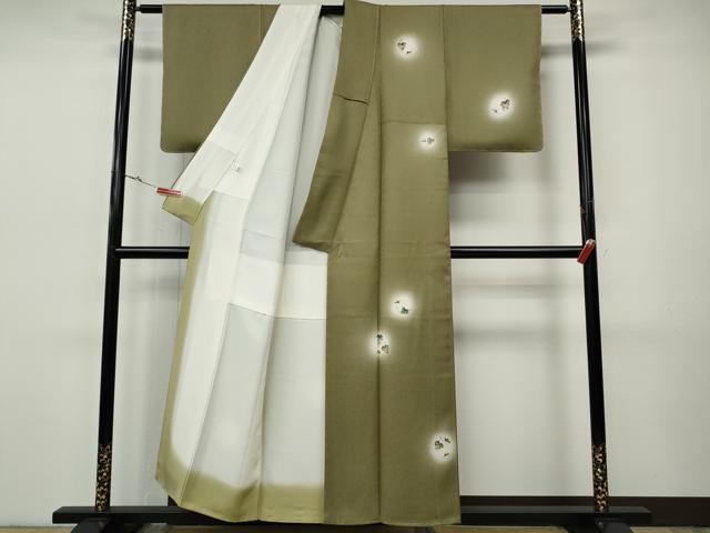 平和屋着物●訪問着　葡萄蔦の葉文　蛍暈し　正絹　逸品　CABH9897ut