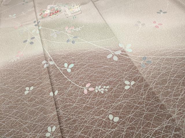 平和屋着物●訪問着　友禅　作家物　花籠文　暈し染め　正絹　逸品　CABH9900ut