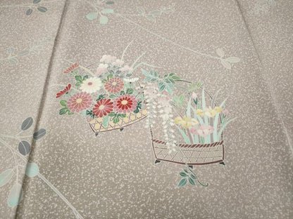 平和屋着物●訪問着　友禅　作家物　花籠文　暈し染め　正絹　逸品　CABH9900ut