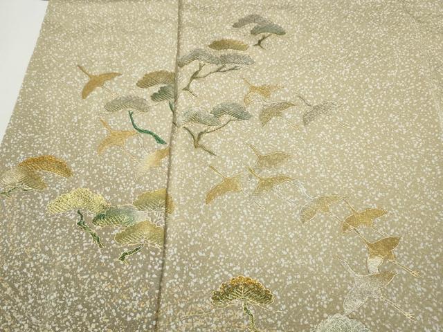 平和屋着物●訪問着　立波飛鶴松文　たたき染め　金銀彩　正絹　逸品　CABH9903ut